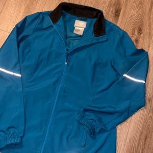 Blue rain jacket new balance small